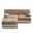 Camel-2& L shaped, variant on Hommoo Comfort Velvet Fabric Sofa with Right Arm, Button Tufted Design & Floor-grazing TasseL, Camel