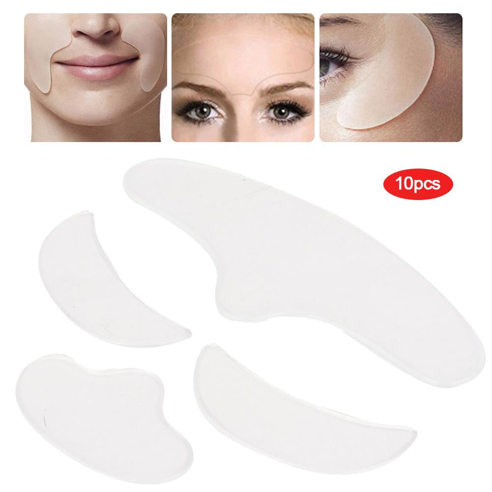 YLSHRF 4Pcs Anti Wrinkle Silicone Patch Pad Skin Lifting Washable Forehead Eye Face Chin Patch, Eye Patch, Silicone Pad