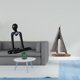 thumbnail image 2 of Escultura de pensador abstracto, figura de , estatua decorativa, adorno para dormitorio, estantería, armario, chimenea, habitación, escritorio., 2 of 8