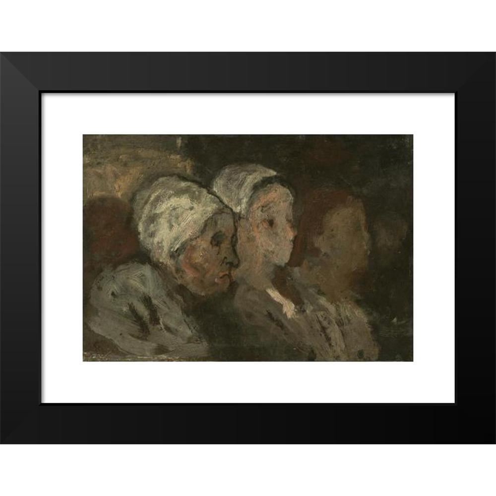 Honoré Daumier 18x14 Black Modern Framed Museum Art Print Titled - In Church (1855-1857)