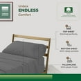 thumbnail image 3 of THREAD SPREAD 100% Organic Cotton Sheets Twin XL Size - Percale Weave Cotton Sheets Twin XL Size (3 PC, Dark Grey), Soft Cooling Hotel Sheet Set, 3 of 7