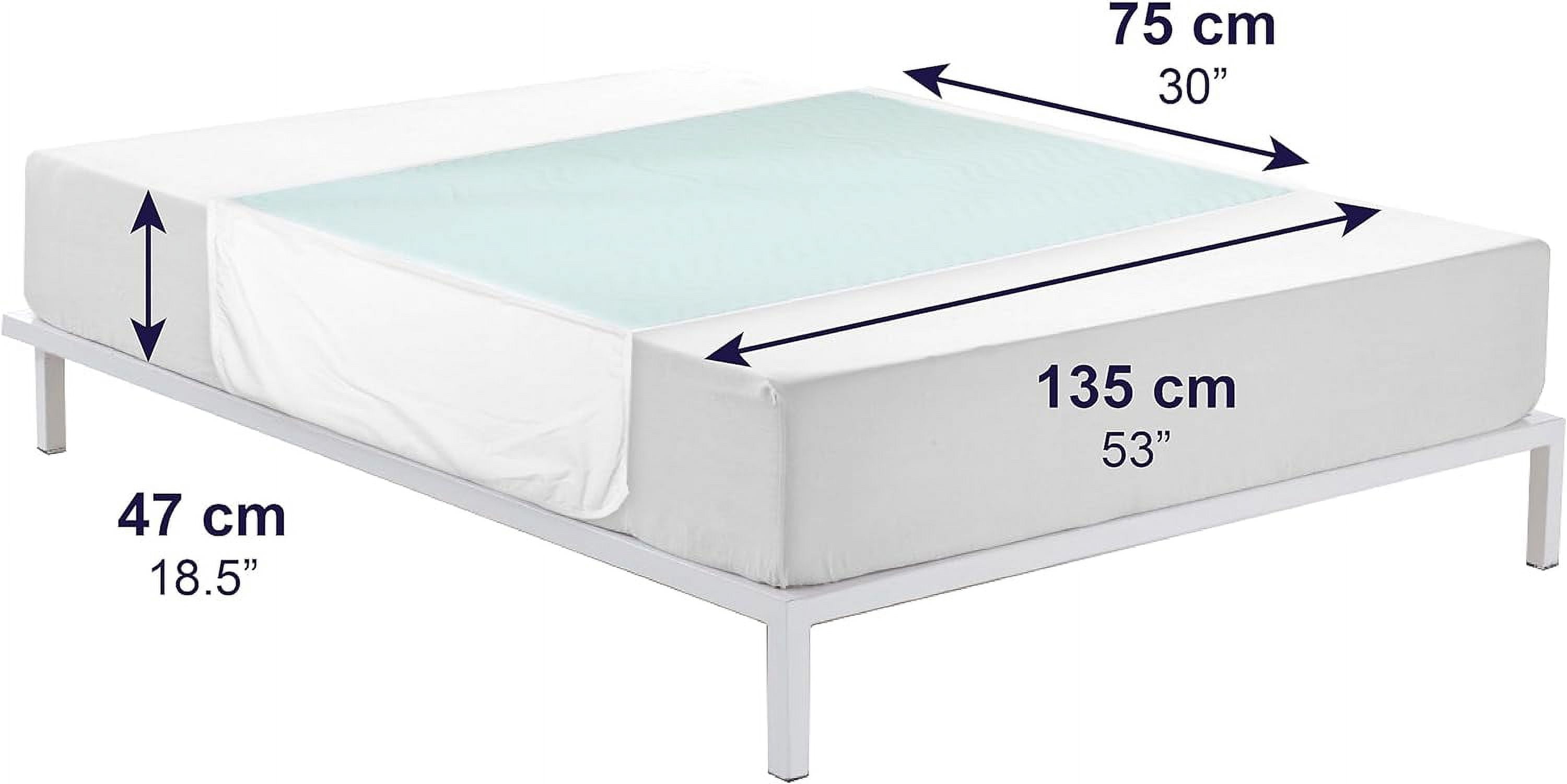 KMINA - Incontinence Bed Pads Washable 5 Layers (x1 Unit, 53" Full Bed), Reusable Mattress Pad, Pads for Beds for Incontinence Adults, Bed Wetting Protection Pad - Made in Europe