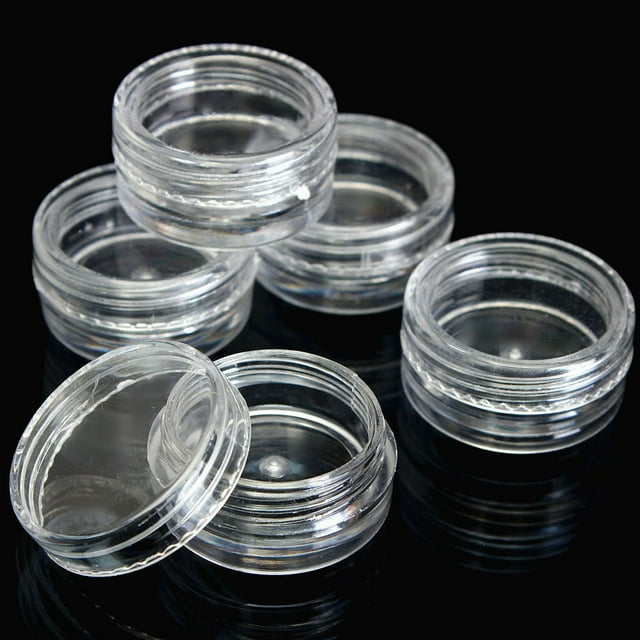 Fiudx Frascos para Cosméticos, Contenedores para Muestras, Tarross de Poliestireno Duraderos, Ideales Sombras de Ojos, Diseño Ideal para Viajes, 50 Frascos Pequeños de Plástico Transparente, Fáciles