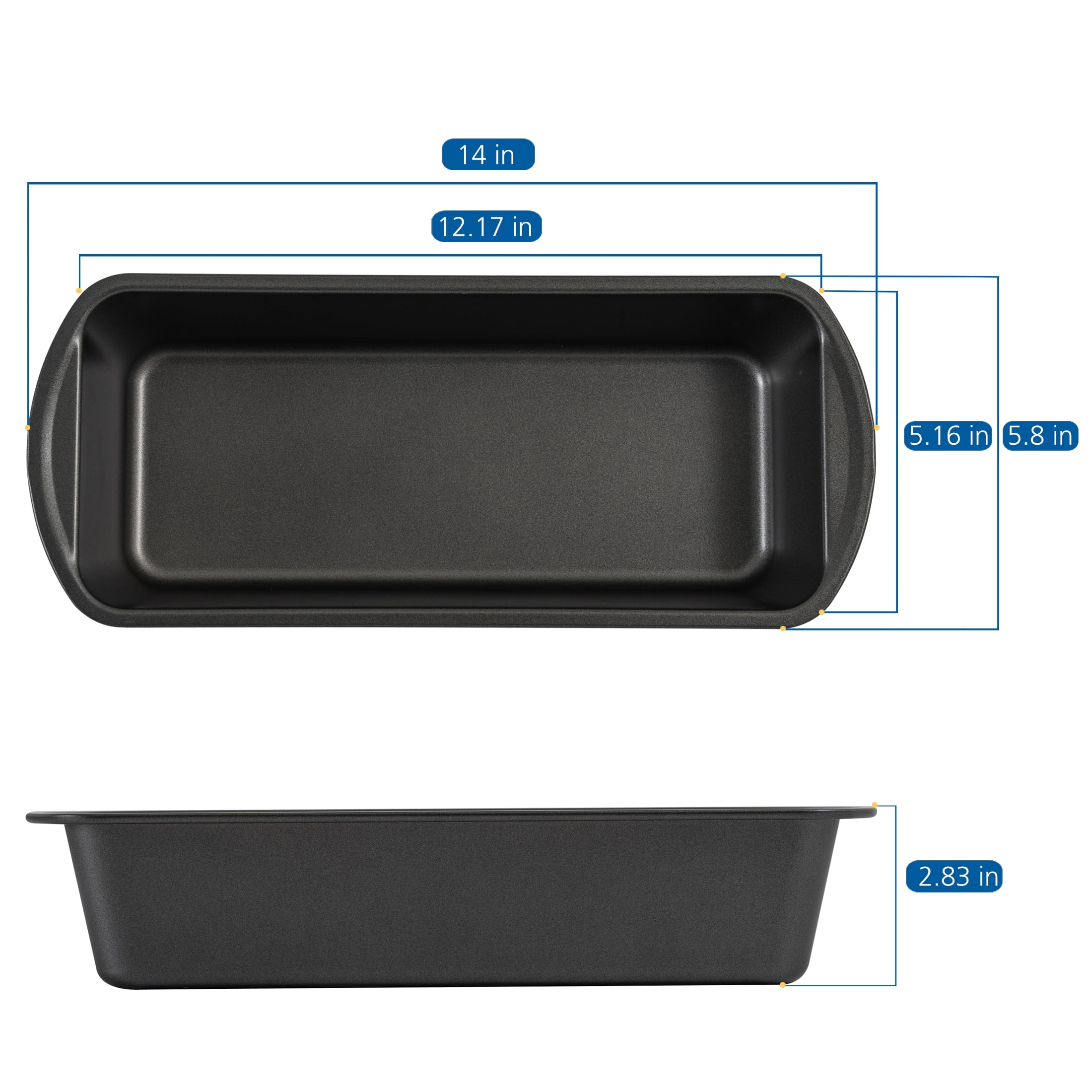 Mainstays Non-Stick Long Bread Loaf Pan, 12''X5'', Gray, Carbon Steel