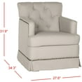 thumbnail image 2 of SAFAVIEH Millicent Swivel Accent Chair w/ Brass Nail Heads, Taupe, 2 of 4