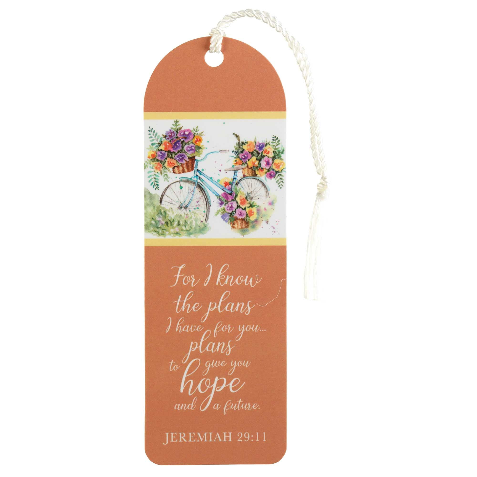 Dicksons Know The Plans I Have for You Bicycle 6 inch Paper Tussled Bookmark Pack of 12