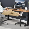Desk Footrest, PU Ergonomic Foot Rest with Wheels, Comfort Padding ...