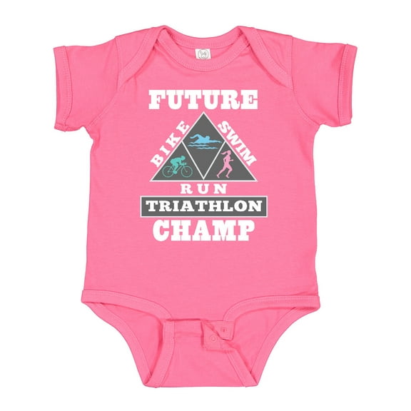 Inktastic Future Triathlon Champ Run Swim Boys or Girls Baby Bodysuit