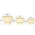 thumbnail image 3 of DecMode 10", 8", 7"W Wide Cream Ceramic Planter with Linear Grooves and Tapered Bases (3 Count), 3 of 9