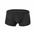 thumbnail image 1 of Honeeladyy Men Casual Solid Mid Waist Breathable Underwear Ring Panties Attractive Fashion Breathable Nylon Mesh Thong Cool And Comfortable B Oxers, 1 of 3