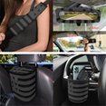 thumbnail image 4 of Yuyamidu Black American Flag Auto Seat Cover Full Set of 15 Universal Car Steering Wheel Accessories Seatbelt Strap Pad Trash Can Mount Storage Pocket Cup Holders Rearview Mirror Cover Keychain, 4 of 7