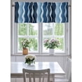 thumbnail image 4 of Curtain Valance for Windows,Blue Water Ripple Gradient Stripes Kitchen Valances Rod Pocket Short Curtains,Abstract Geometric Window Treatment Panel for Bedroom Bathroom 54"x18", 4 of 7
