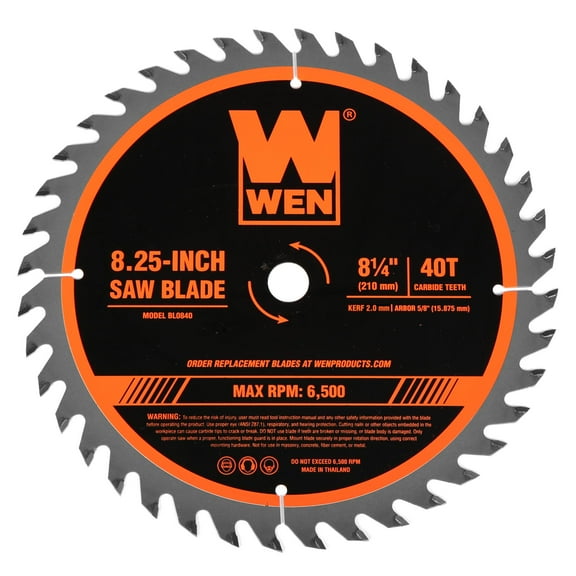 WEN 8.25-Inch 40-Tooth Carbide-Tipped Circular Saw Blade