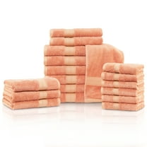 Meadowcove Rayon from Bamboo/Cotton Blend 6-Piece Face, Hand, and Bath Towels Set , Salmon by Blue Nile Mills