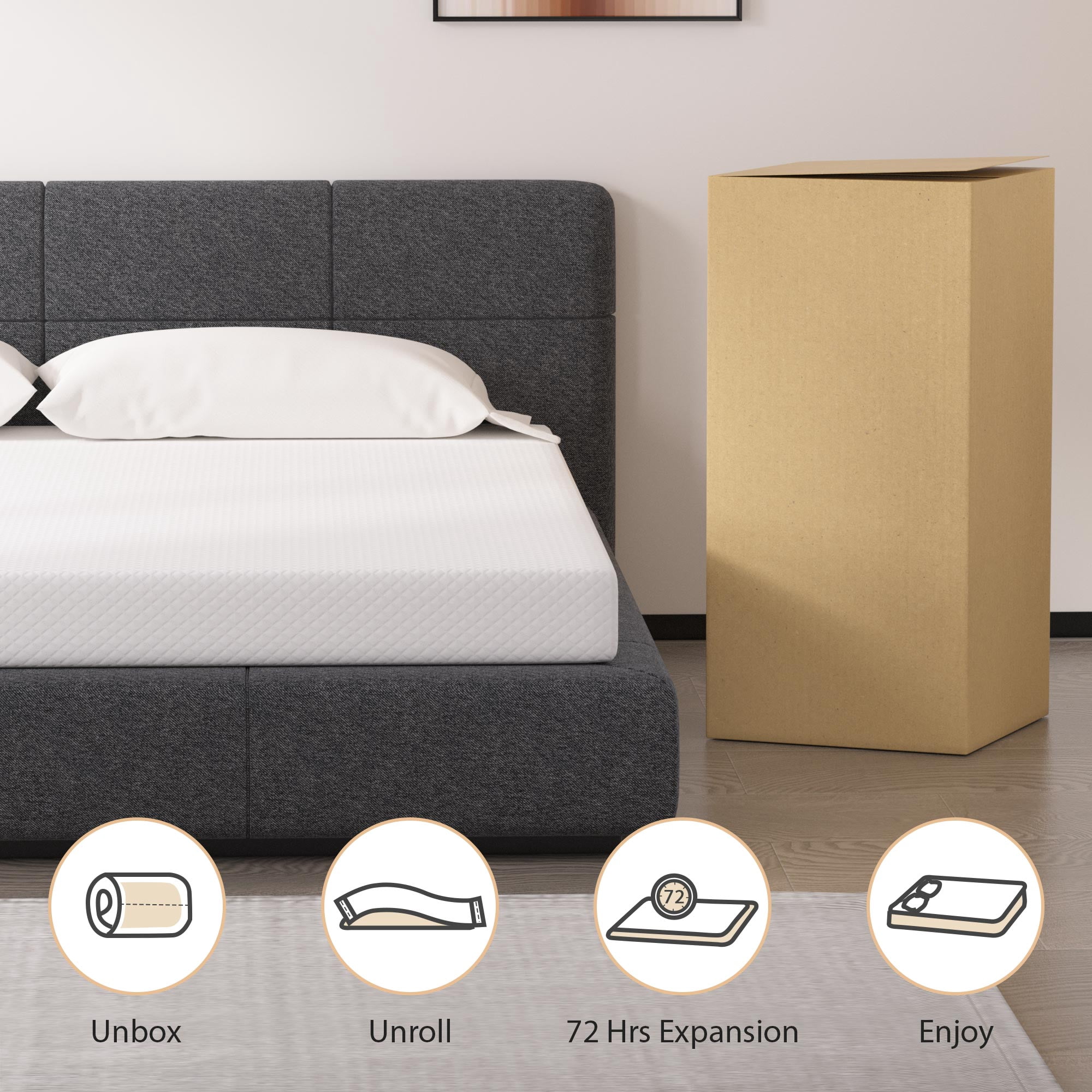CL.HPAHKL Full Size Mattress, 6 inch Gel Memory Foam Mattress in a Box, Medium Firm, CertiPUR-US