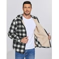 thumbnail image 4 of COOFANDY Men's Flannel Hooded Shirt Jacket Plaid Hoodie Zipper Sherpa Lined Winter Thermal Flannel, 4 of 7