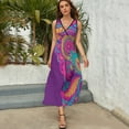 thumbnail image 5 of Vibrant Colorful Paisley Floral Design Art King Size Sleeveless Dress Dresses Summer Women Dresses Clothing Woman Dresses Dress, 5 of 7