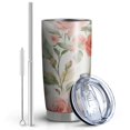 thumbnail image 2 of 20 Oz Pioneer Flower Coffee Tumbler Double Wall Insulated Stainless Steel Water Bottle | Metal Reusable Thermoses Flask with Cup Cap | Leak & Sweat Proof with Anti-Dust Lid, 2 of 7