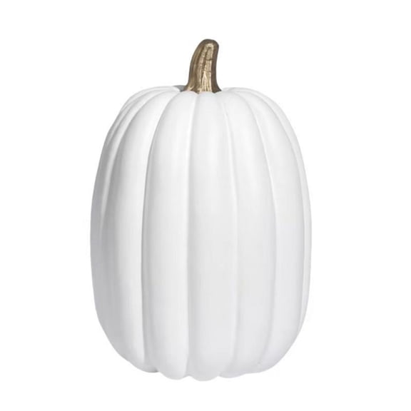1 Pc Large Fake Pumpkins for Decorating Big Decorative Foam Pumpkins for Fall Decor Artificial Plastic Pumpkins Perfect for Halloween Decor Thanksgiving Table Decor, 9.06x5.91 Inch, White