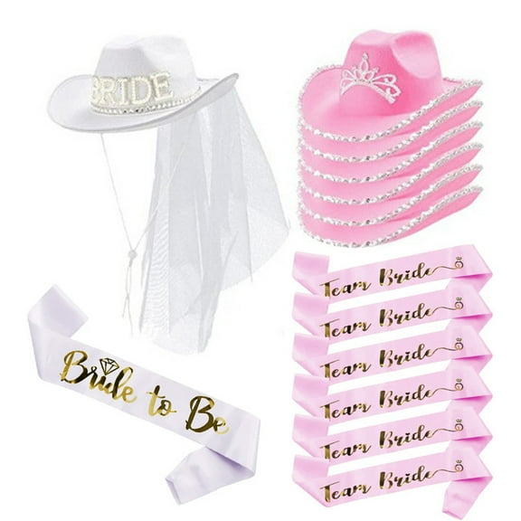 lanema Cowgirl Hat for Bridesmaid Fashion Jazz-Hat Bride Cowboy Hat Women Party Costume
