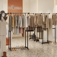thumbnail image 4 of Patiojoy Rolling Clothes Rack Double Rod Garment Rack with Adjustable Height, 4 of 9