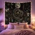 thumbnail image 2 of Coiled Snake Around a Compass Beneath the Full Moon, Mystical Fantasy for Reptile Fans, Dark Botanical Decor, Halloween Gift, Tapestry Wall Hanging for Bedroom and Study Room, 2 of 7