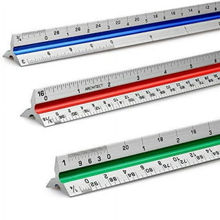 Architectural Scale Ruler, Imperial Measurements 12'', Laser-etched  Aluminum Architect Triangular Ruler Black For Architects, Students,  Draftsman, And