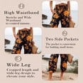 thumbnail image 5 of VDJ Flowy Pants for Women High Waist Loose Casual Pazazzo Capris Summer Fall Wide Leg Lounge Pants Floral Pull On Trousers Size M, 5 of 11