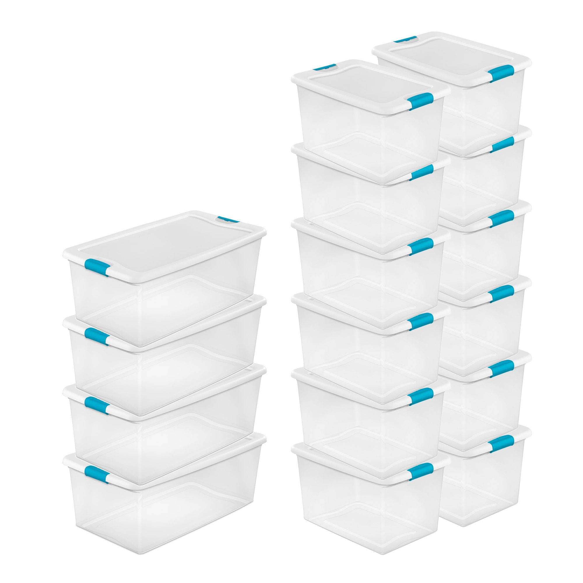 Sterilite 106 Qt. Plastic Storage Container (4 Pack) + 64 Qt Box (12