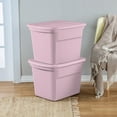 thumbnail image 3 of Sterilite 68 Liter Tote, Plastic Storage Bin with Snap-on Lid, Stackable, Pink, 3 of 4
