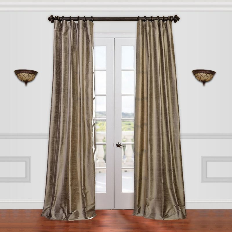 Exclusive Fabrics Signature Cashmere Textured Silk Single Curtain Panel 
