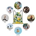 thumbnail image 6 of Rocae Lemon Seamless Pattern Oil Painting Effect for Gym Bag Drawstring Bags Gym Backpack for Gym, Travel, Sports, Swimming, Beach-Small, 6 of 6