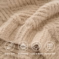 thumbnail image 4 of Battilo Beige Knitted Throw Blanket,Soft Textured Chenille Blanket, Lightweight Decorative Throw,50"x60", 4 of 8