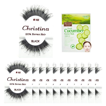 12packs Eyelashes - #102 100% Human Hair Fake Eyelashes, The best guaranteed quality lashes available in the eyelash market. By