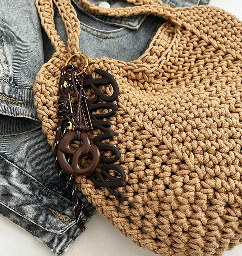 Crochet Tote Bag Women 2025 Large Straw Beach Bag Handmade Woven Shoulder Bags Hobo Tote Handbags Purse for Summer