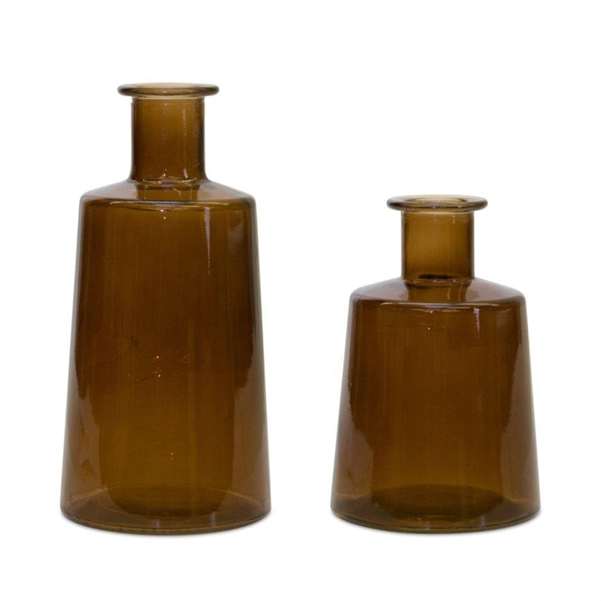 Bottle (Set of 2) 7"H, 9.5"H Glass