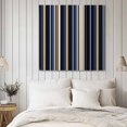 thumbnail image 4 of Blue and Brown Geometric Stripe Pattern Wall Art Painting on Canvas, Canvas Art Home Prints Wall Art Framed Modern Artwork for Living Room Bedroom Wall Decor 16x16in, 4 of 9