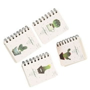 4 Pcs Spiral Loose Leaf The Notebook Journaling Notebooks Loose-leaf Cute Cactus