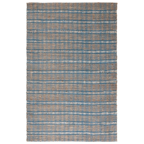 SAFAVIEH Natural Fiber Kostadin Striped Area Rug, Blue/Natural, 10' x 14'