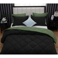thumbnail image 6 of D.N.G. BEDDINGS 1 Piece Luxury Reversible Diamond Pattern Comforter Premium Super Soft, All Season 800 TC, 100% Egyptian Cotton Twin/Twin XL Size Moss/Black Solid Color, 6 of 7