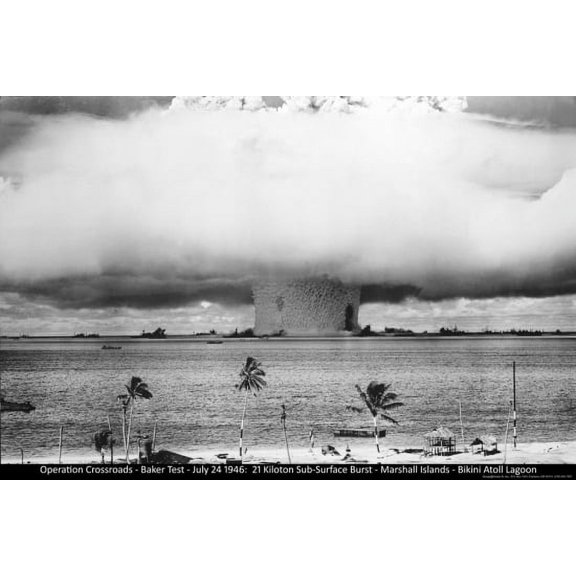 Atom Bomb Mushroom Cloud Poster (36 x 24)