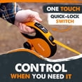 thumbnail image 2 of Mighty Paw Retractable Dog Leash 3.0 16' Nylon, Stainless Steel All Lifestages Reflective Dog Retractable Leash, Deluxe Orange (50 - 110 lbs), 2 of 6