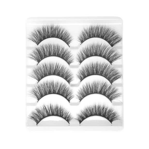Unique Bargains 5 Pair Soft 3D False Eyelashes for Makeup Black 3D-06