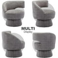 thumbnail image 3 of Tabaray Round Swivel Chair,Modern Accent Chair,Wide Barrel Chair,Fuzzy Teddy Upholstered Armchair for Living Room,Bedroom,Office,Waiting Room (Light Grey), 3 of 9