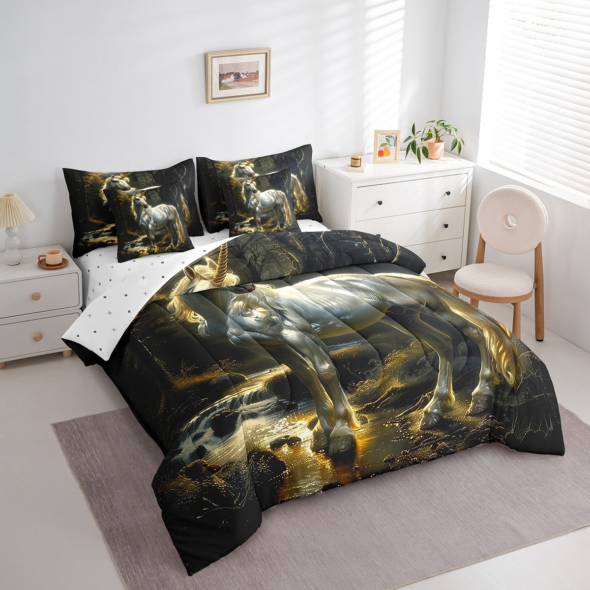 3D Snow Wolf Duvet Cover Set - Toddler Size (42x58"), Woodland Wildlife Animal Bedding For Kids Boys Girls - View #10
