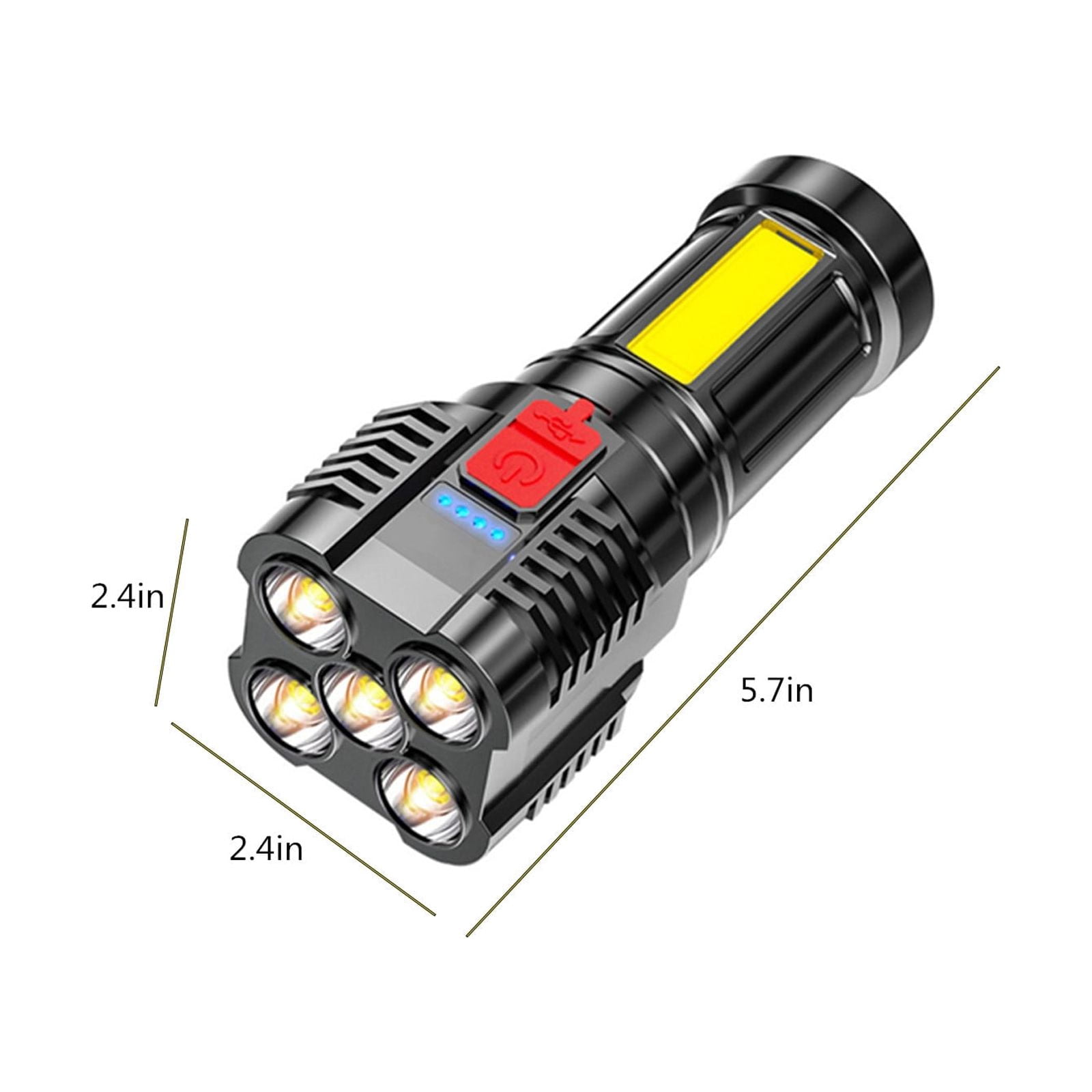 Yannianjz 3Pcs LED Flashlights Rechargeable, Super Bright 5 Modes Camping Flashlight, Mini Flashlight Table Lamp for Outdoor Lighting, Emergency, Hiking