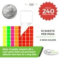 thumbnail image 2 of Packaging Seals Sticker 1 x 1 inch in 5 Neon Fluorescent Colors - 240 Pack, Stickers Square Labels (25x25mm) by Royal Green, 2 of 5