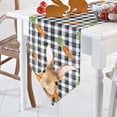 thumbnail image 4 of Easter Buffalo Bunny Triangle Table Runners Long Dresser Scarves Table Decoration for Wedding Party/Graduation Ceremony/Banquet Carrots Black White Plaid Check, 4 of 7