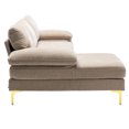 thumbnail image 4 of Modern Sectional Sofa, 3 Seater Accent Sofa with Golden Metal Legs, Living Room Modular Sofa with Comfortable Backrest, Upholstered Accent Sofa Couches, Large L-Shaped Sofa Set, Camel, 4 of 7