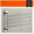 thumbnail image 4 of Porte-serviettes Rotatif avec 4 Barres Pivotantes, Support Mural en Acier Inoxydable pour Salle de Bain, 4 of 7